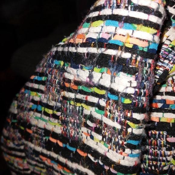 Ann Taylor Textured Mixed Tweed Zip Pocket Jacket In Black Multi Color s… - Picture 14 of 14